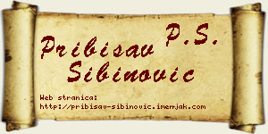 Pribisav Sibinović vizit kartica